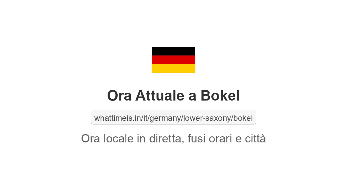 Che ora è a: Bokel