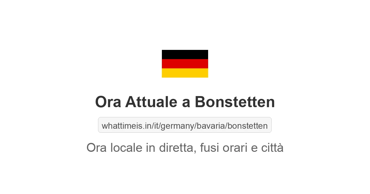 Che ora è a: Bonstetten
