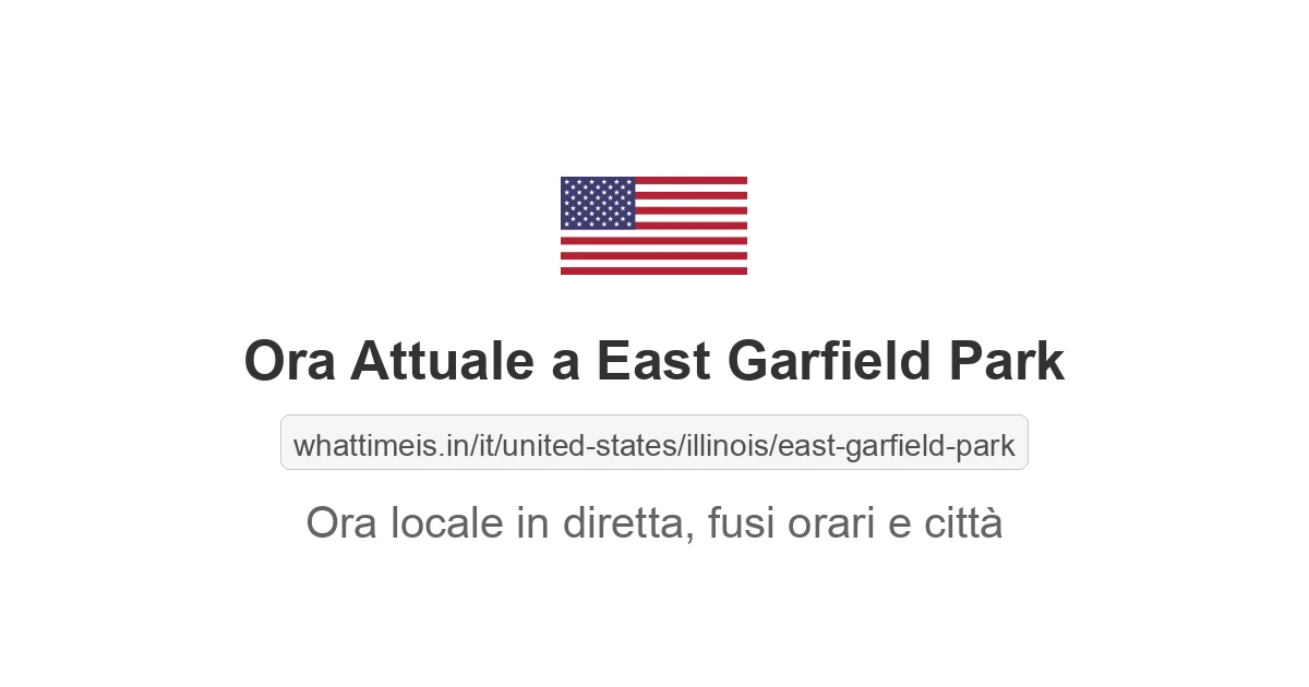 Che ora è a: East Garfield Park