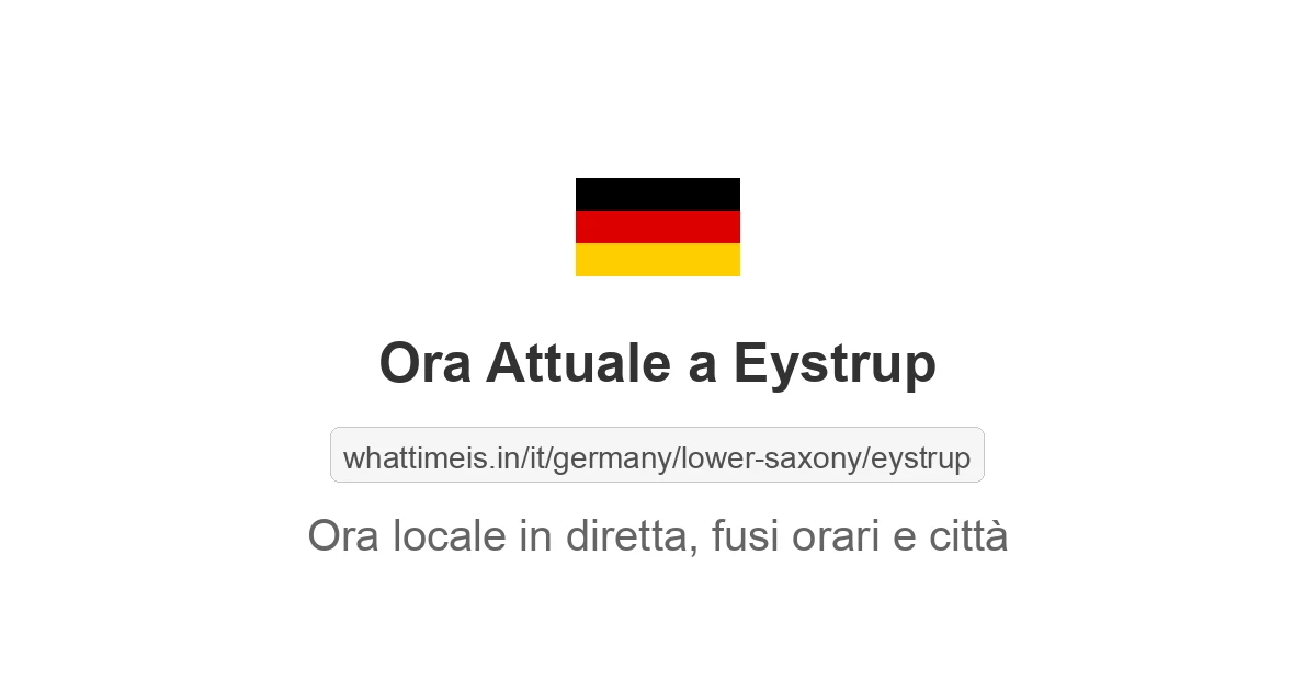 Che ora è a: Eystrup