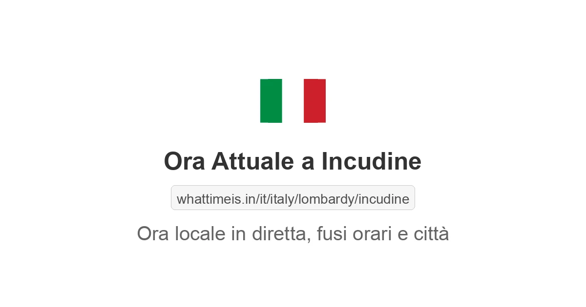 Che ora è a: Incudine