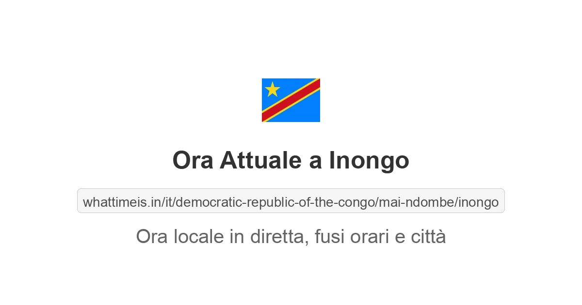 Che ora è a: Inongo
