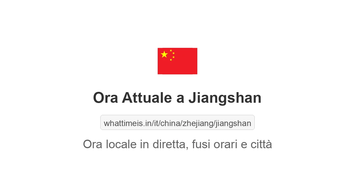 Che ora è a: Jiangshan