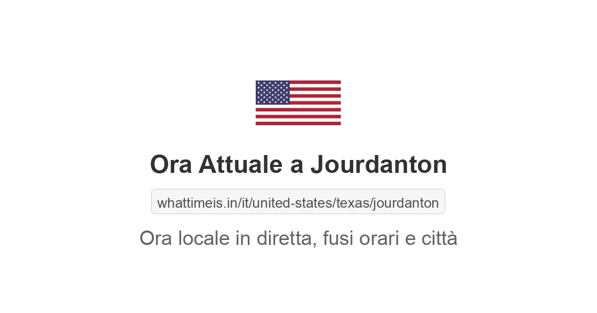 Che ora è a: Jourdanton