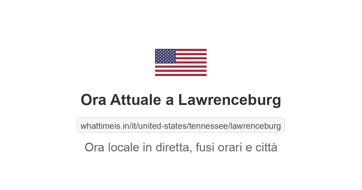 Che ora è a: Lawrenceburg