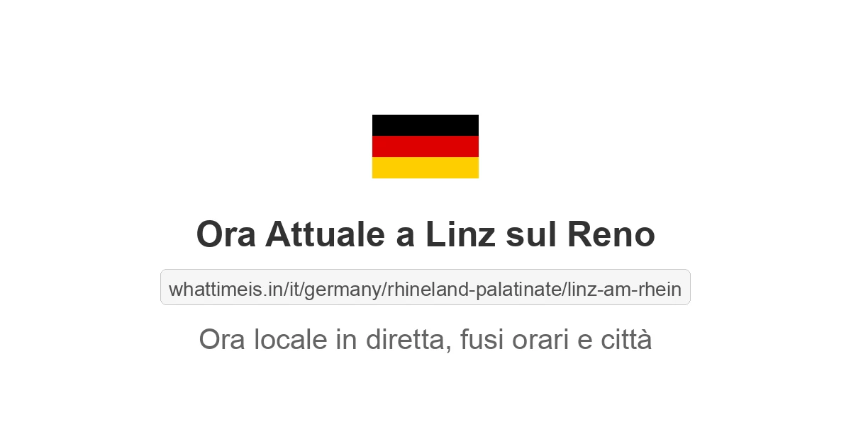 Che ora è a: Linz sul Reno