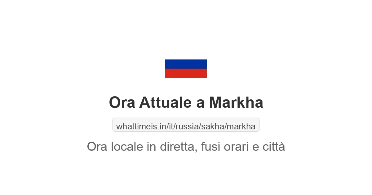 Che ora è a: Markha