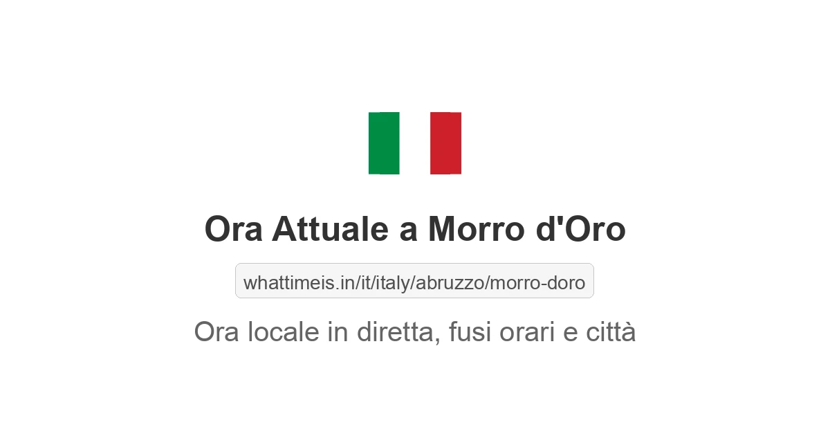 Che ora è a: Morro d'Oro
