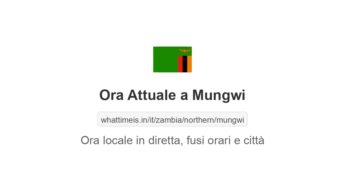 Che ora è a: Mungwi