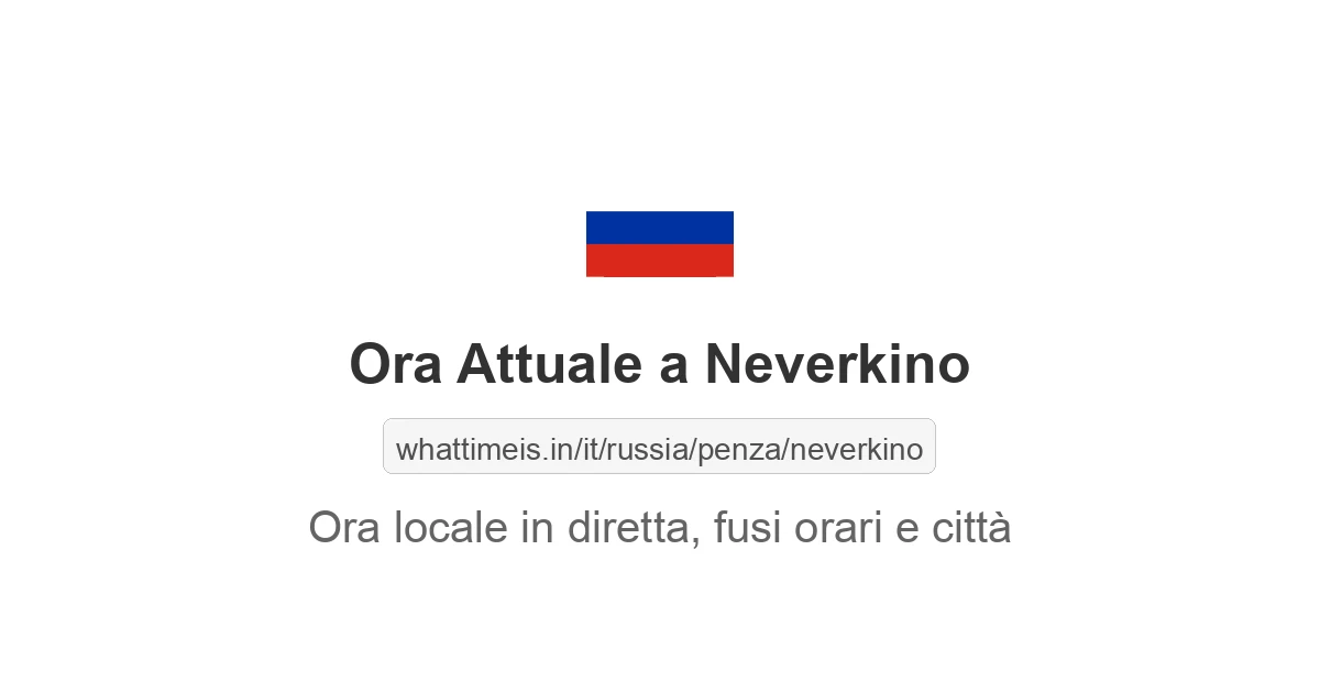 Che ora è a: Neverkino