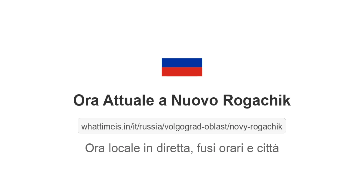 Che ora è a: Nuovo Rogachik