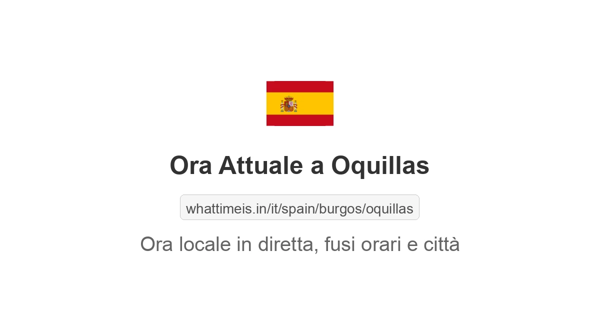 Che ora è a: Oquillas