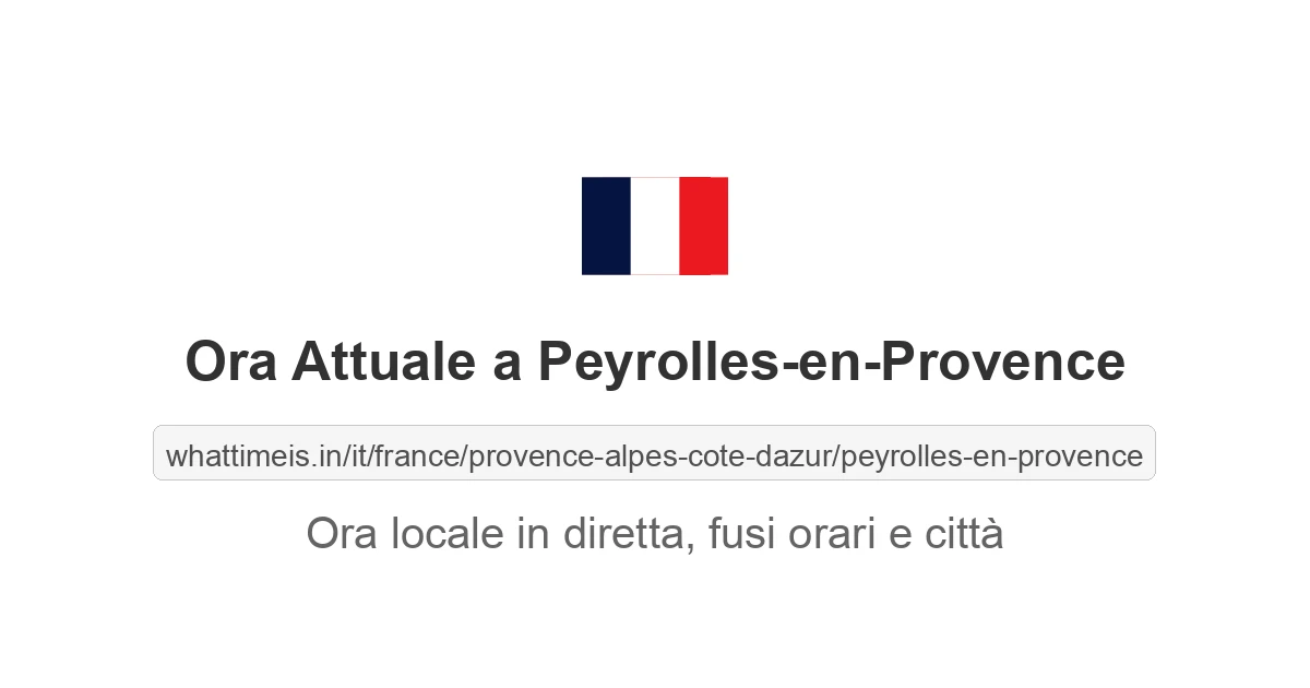 Che ora è a: Peyrolles-en-Provence