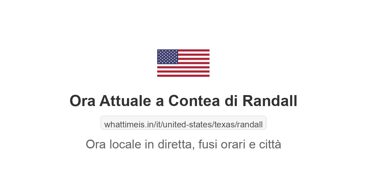 Che ora è a: Contea di Randall