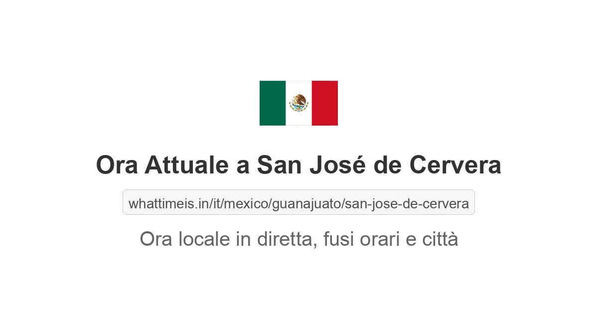 Che ora è a: San José de Cervera