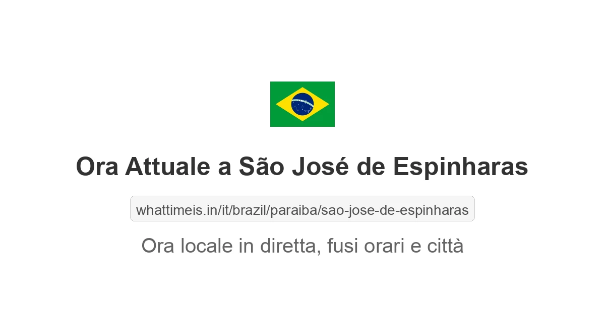 Che ora è a: São José de Espinharas