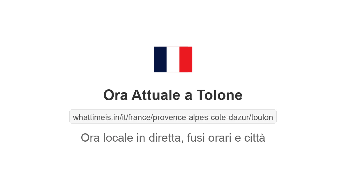 Che ora è a: Tolone