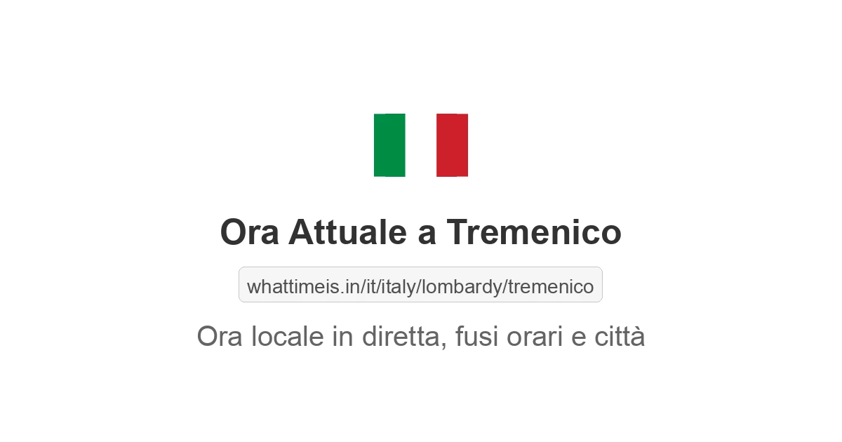 Che ora è a: Tremenico
