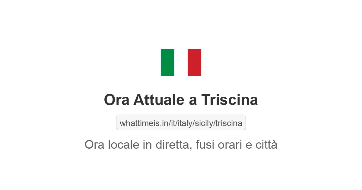 Che ora è a: Triscina