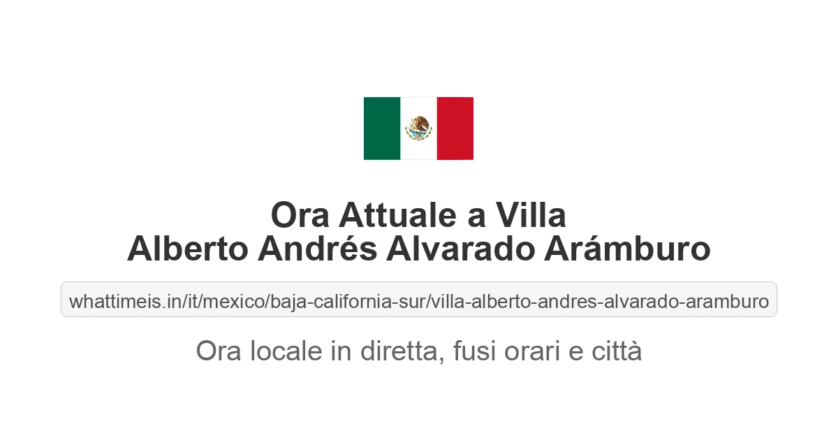 Che ora è a: Villa Alberto Andrés Alvarado Arámburo