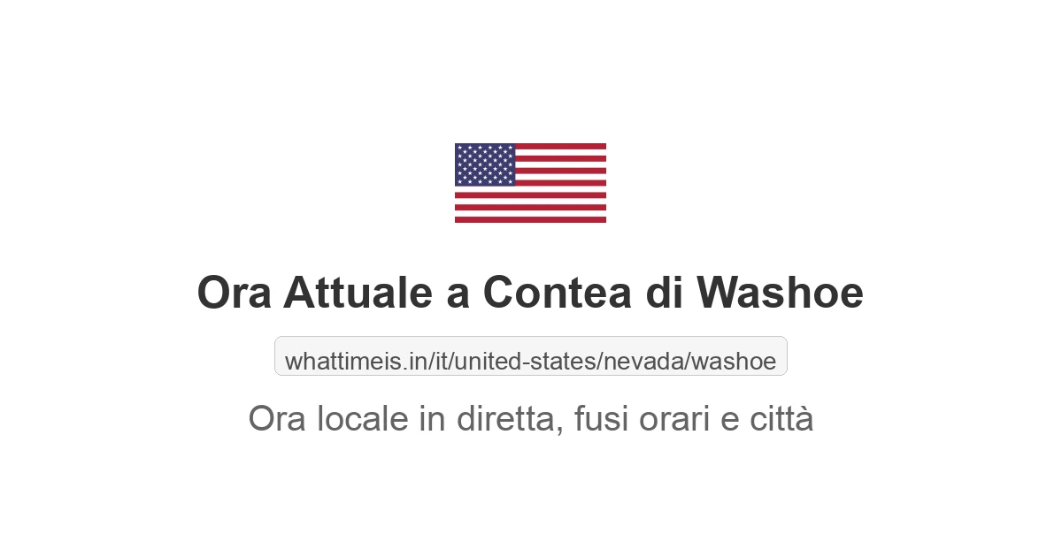 Che ora è a: Contea di Washoe