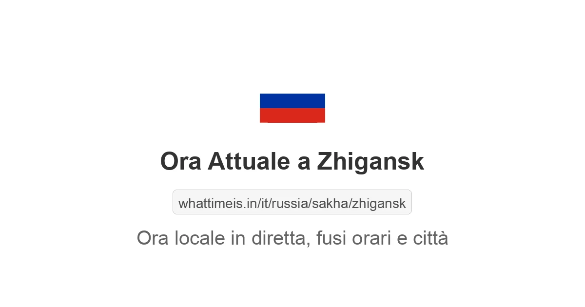 Che ora è a: Zhigansk