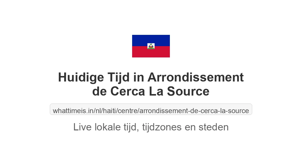 Huidige tijd in Arrondissement de Cerca La Source