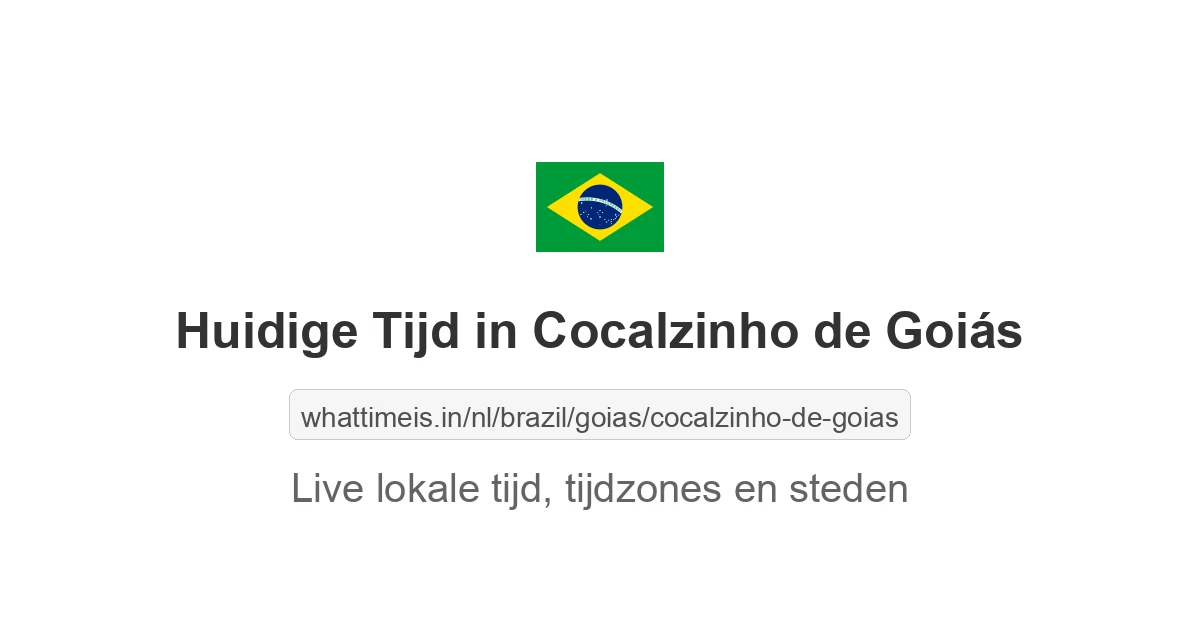 Huidige tijd in Cocalzinho de Goiás