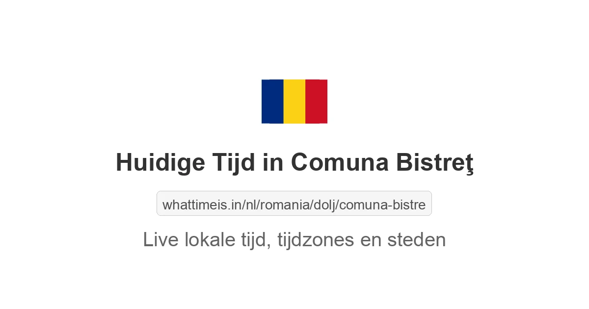 Huidige tijd in Comuna Bistreţ