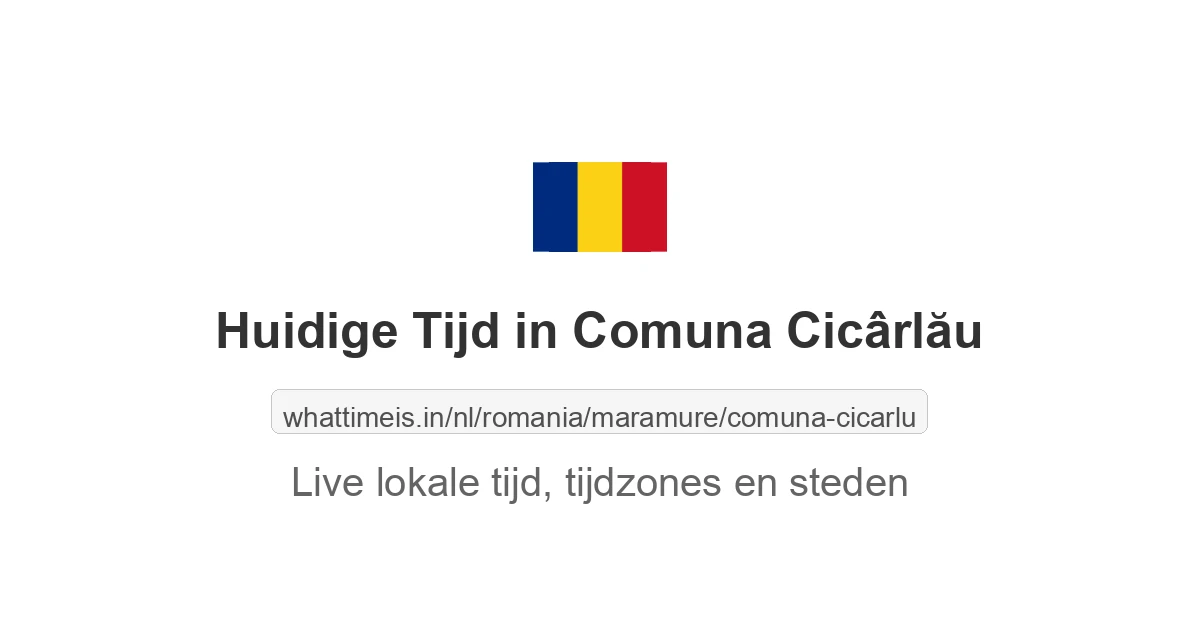 Huidige tijd in Comuna Cicârlău