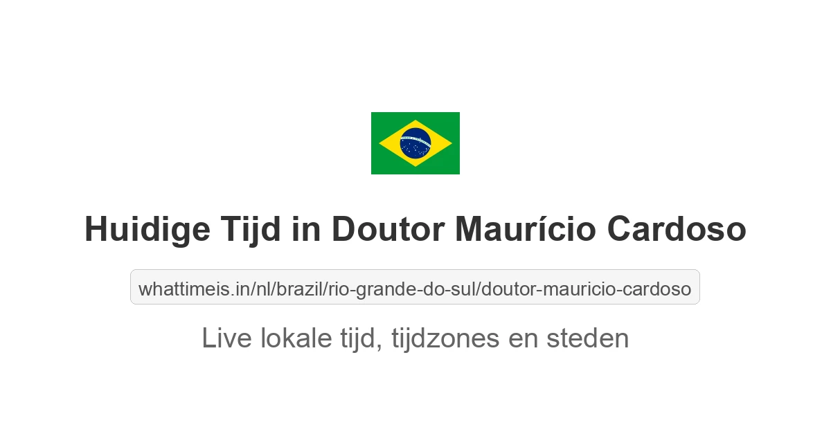 Huidige tijd in Doutor Maurício Cardoso