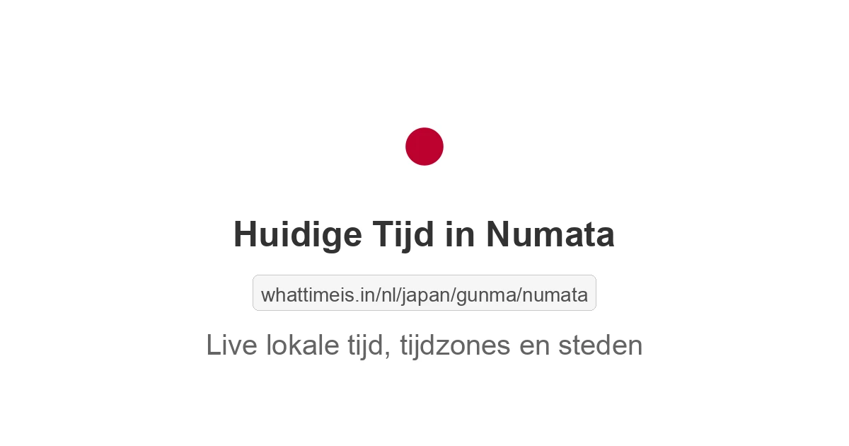 Huidige tijd in Numata
