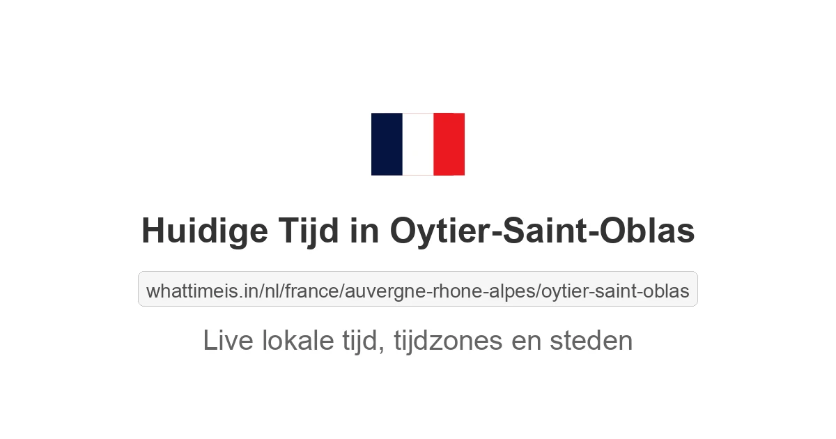 Huidige tijd in Oytier-Saint-Oblas