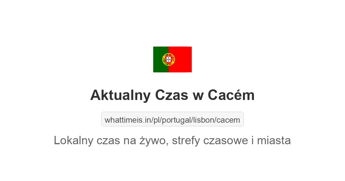 Aktualny czas w Cacém