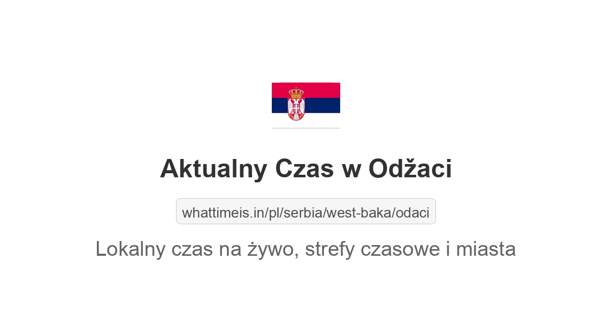 Aktualny czas w Odžaci