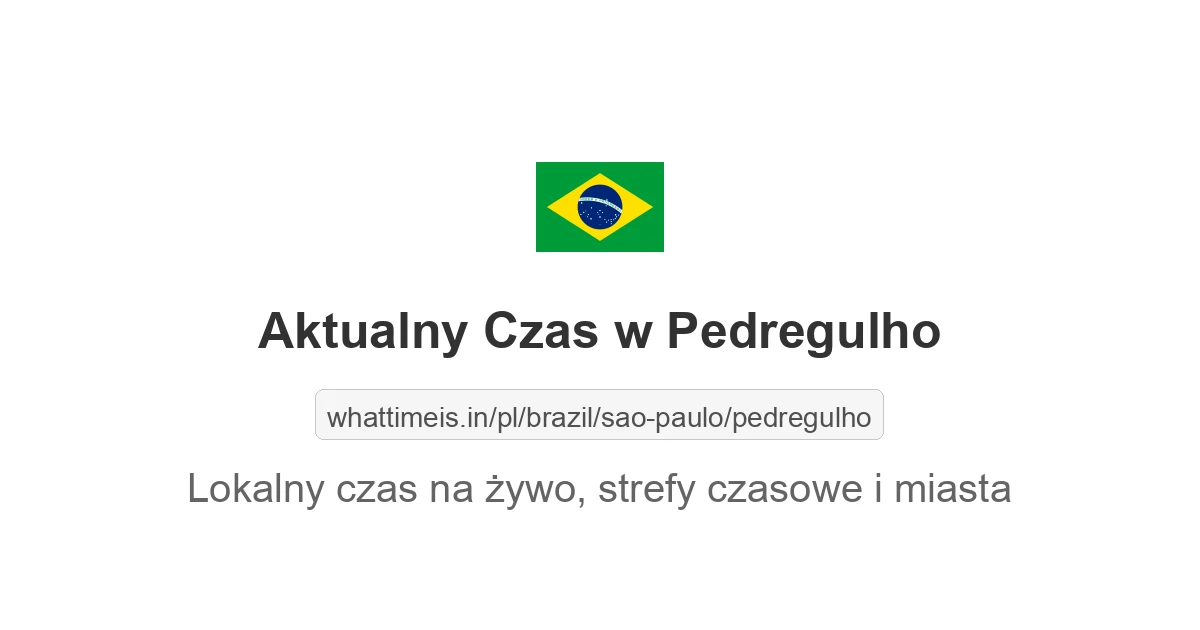 Aktualny czas w Pedregulho
