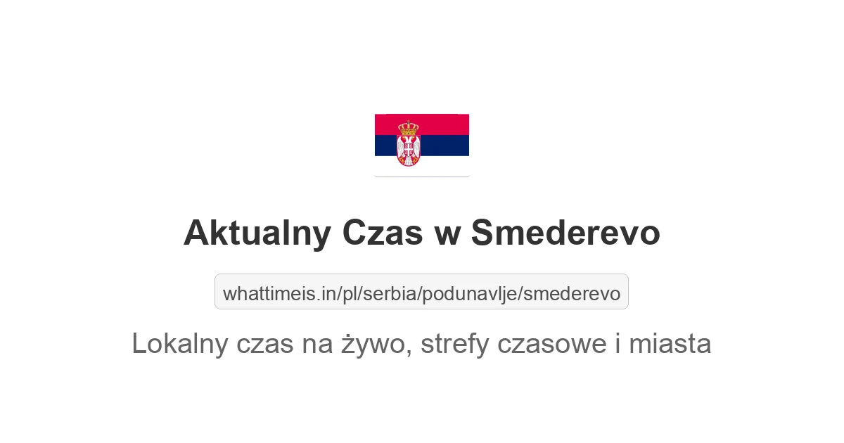 Aktualny czas w Smederevo