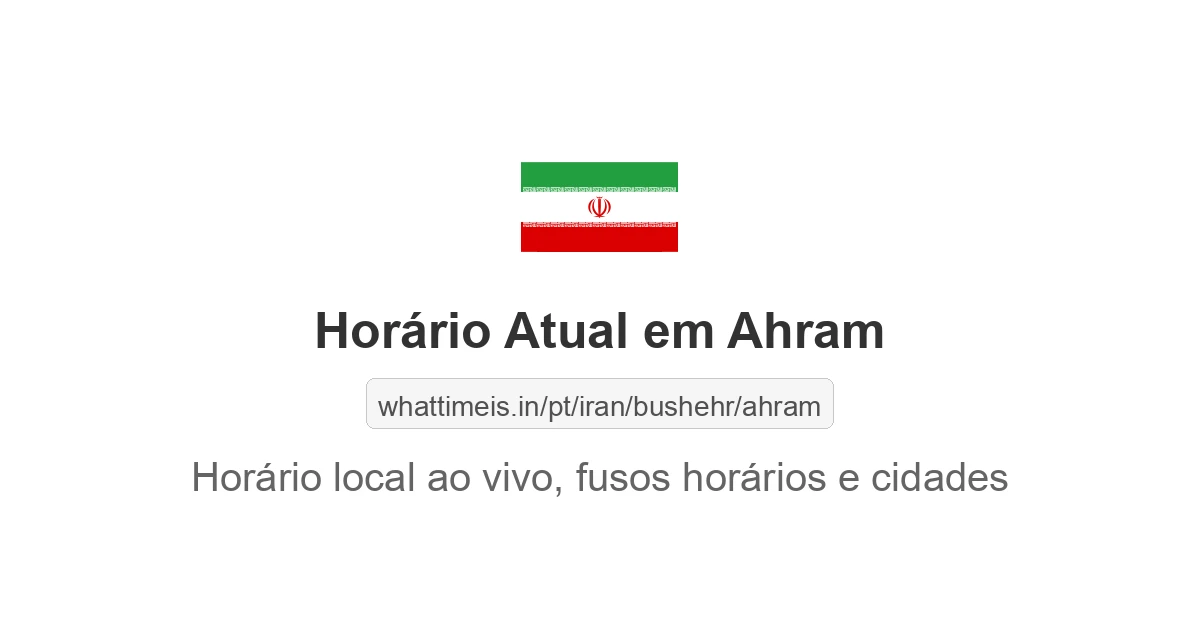 Hora Atual em Ahram