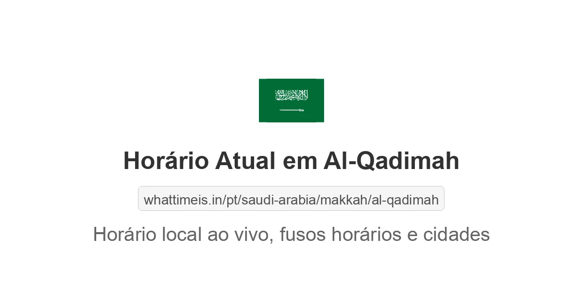 Hora Atual em Al-Qadimah