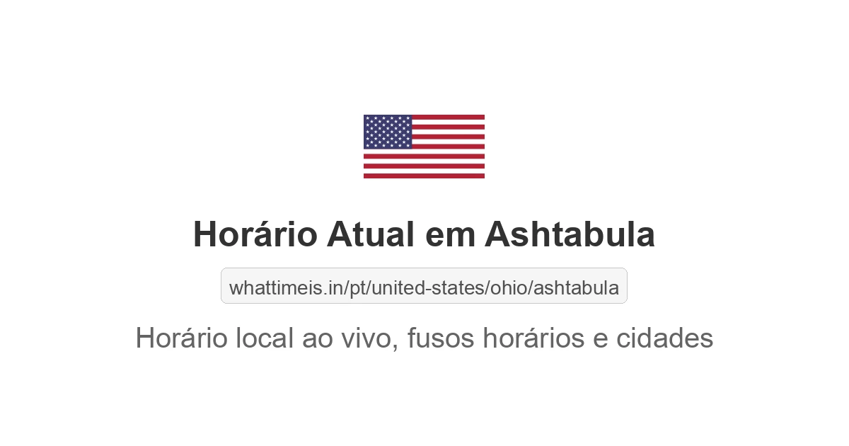 Hora Atual em Ashtabula