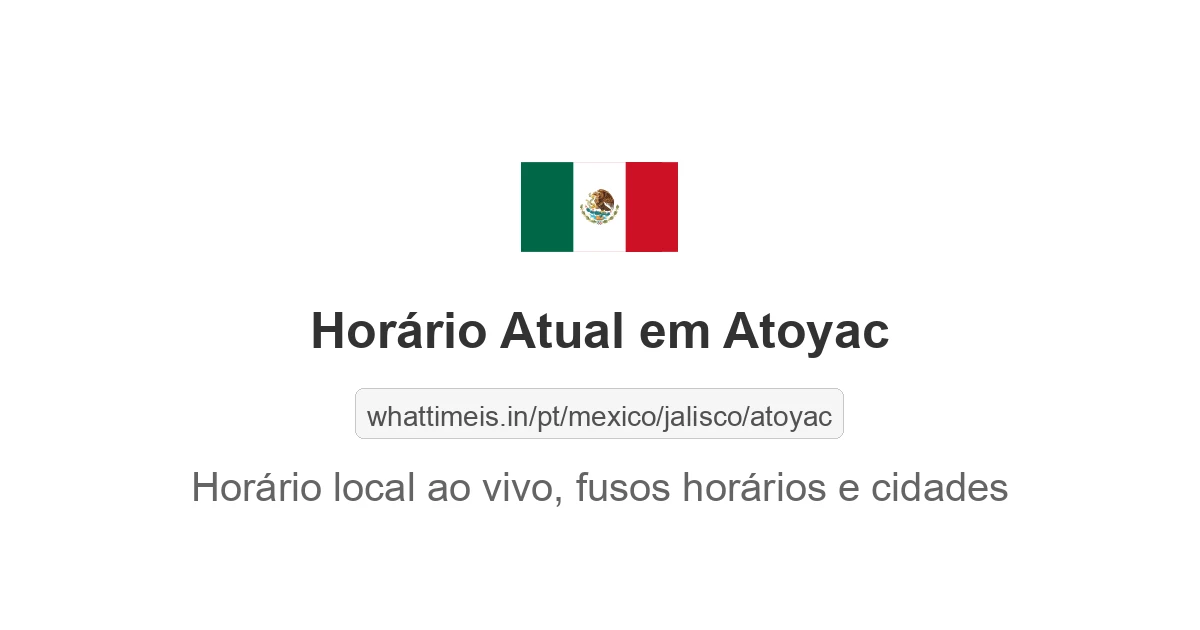 Hora Atual em Atoyac
