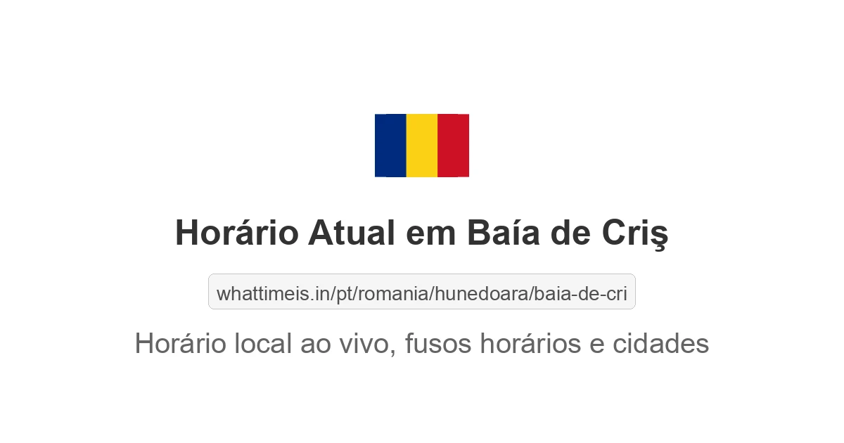 Hora Atual em Baía de Criş