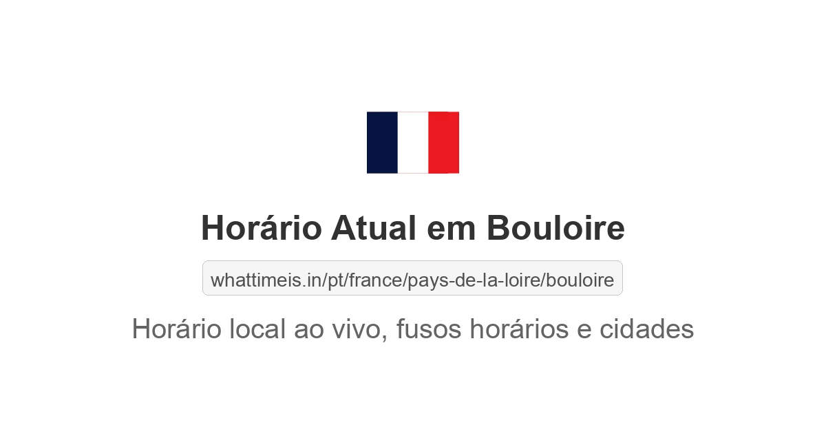 Hora Atual em Bouloire
