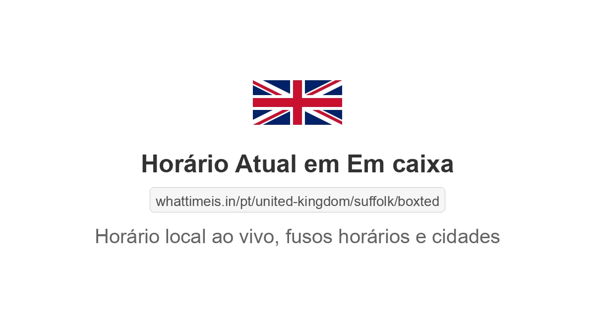 Hora Atual em Em caixa