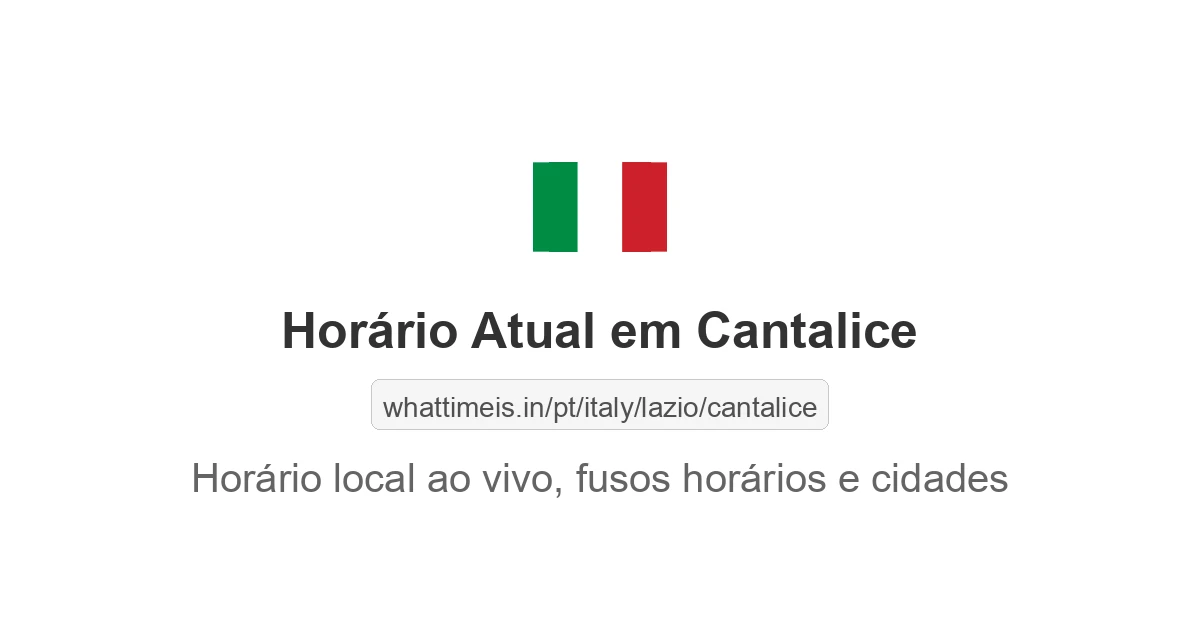 Hora Atual em Cantalice
