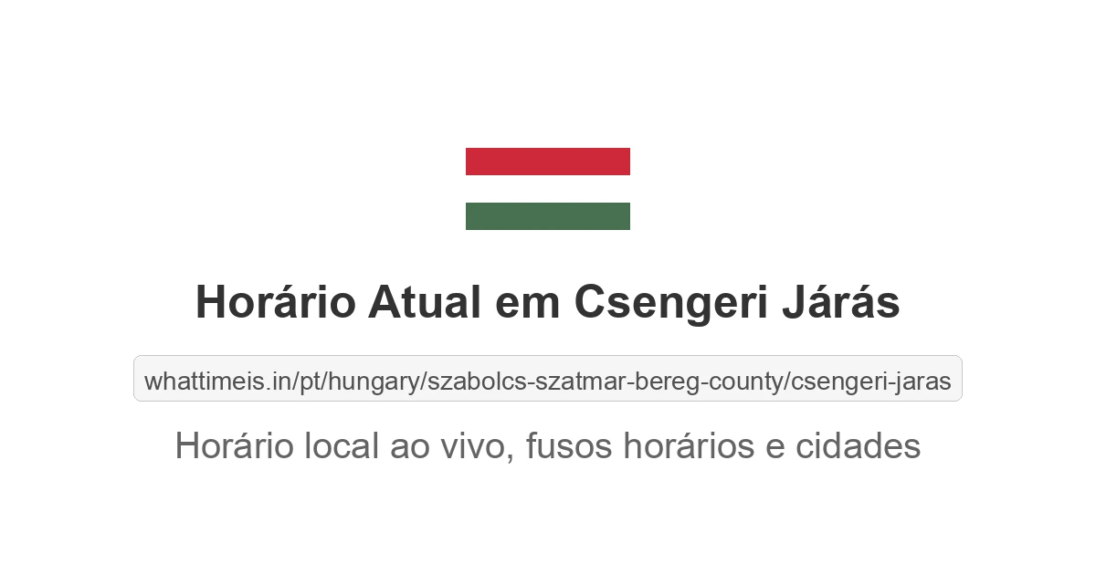Hora Atual em Csengeri Járás
