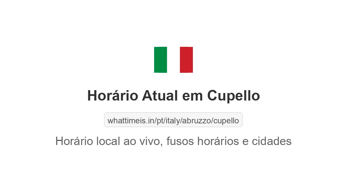 Hora Atual em Cupello