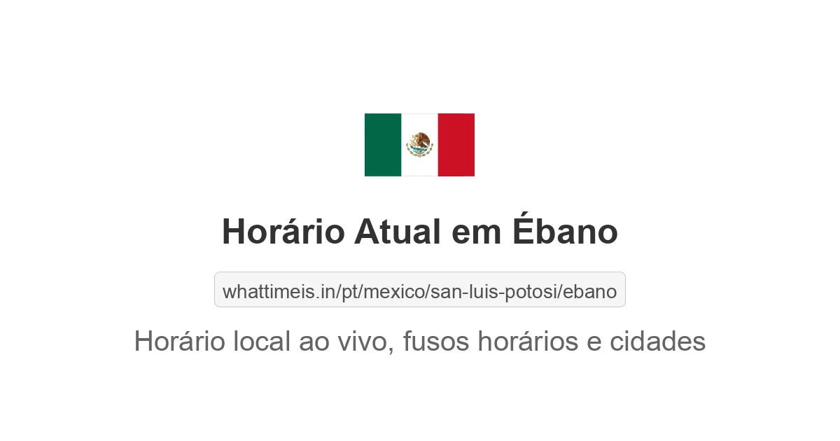 Hora Atual em Ébano