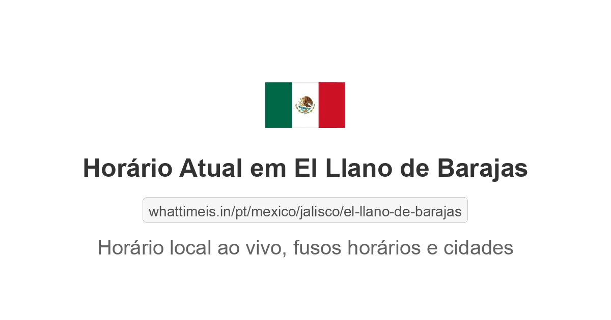 Hora Atual em El Llano de Barajas