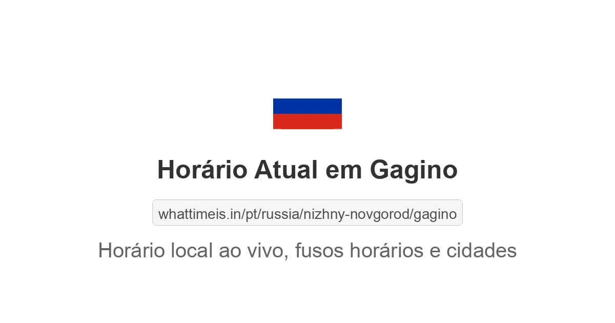Hora Atual em Gagino